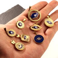 1 Piece Retro Simple Style Devil's Eye Stainless Steel Plating Pendant Jewelry Accessories main image 3