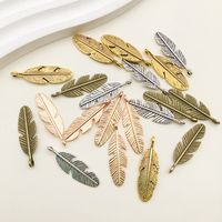 1 Piece Simple Style Feather Alloy Plating Pendant Jewelry Accessories main image 4