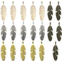 1 Piece Simple Style Feather Alloy Plating Pendant Jewelry Accessories main image 3