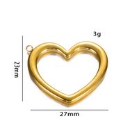 5 Pcs/package Simple Style Heart Shape Stainless Steel Plating Pendant Jewelry Accessories sku image 2