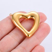 5 Pcs/package Simple Style Heart Shape Stainless Steel Plating Pendant Jewelry Accessories main image 5