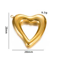 5 Pcs/package Simple Style Heart Shape Stainless Steel Plating Pendant Jewelry Accessories sku image 1