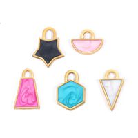 10 Pcs/package Simple Style Geometric Stainless Steel Enamel Pendant Jewelry Accessories main image 5