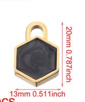 10 Pcs/package Simple Style Geometric Stainless Steel Enamel Pendant Jewelry Accessories sku image 2