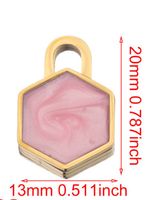 10 Pcs/package Simple Style Geometric Stainless Steel Enamel Pendant Jewelry Accessories sku image 5