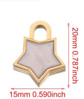 10 Pcs/package Simple Style Geometric Stainless Steel Enamel Pendant Jewelry Accessories sku image 8