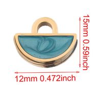 10 Pcs/package Simple Style Geometric Stainless Steel Enamel Pendant Jewelry Accessories sku image 23