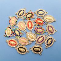 1 Piece Simple Style Human Oval Alloy Enamel Plating Inlay Connector Jewelry Accessories main image 1