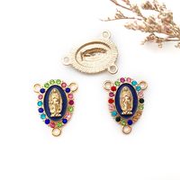 1 Piece Simple Style Human Oval Alloy Enamel Plating Inlay Connector Jewelry Accessories sku image 2