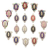 1 Piece Simple Style Human Oval Alloy Enamel Plating Inlay Connector Jewelry Accessories main image 4