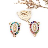 1 Piece Simple Style Human Oval Alloy Enamel Plating Inlay Connector Jewelry Accessories sku image 5