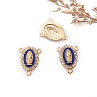 1 Piece Simple Style Human Oval Alloy Enamel Plating Inlay Connector Jewelry Accessories sku image 8