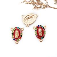 1 Piece Simple Style Human Oval Alloy Enamel Plating Inlay Connector Jewelry Accessories sku image 1