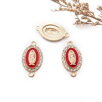 1 Piece Simple Style Human Oval Alloy Enamel Plating Inlay Connector Jewelry Accessories sku image 13