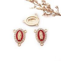 1 Piece Simple Style Human Oval Alloy Enamel Plating Inlay Connector Jewelry Accessories sku image 7