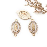 1 Piece Simple Style Human Oval Alloy Enamel Plating Inlay Connector Jewelry Accessories sku image 17