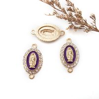 1 Piece Simple Style Human Oval Alloy Enamel Plating Inlay Connector Jewelry Accessories sku image 15