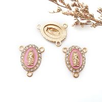 1 Piece Simple Style Human Oval Alloy Enamel Plating Inlay Connector Jewelry Accessories sku image 10