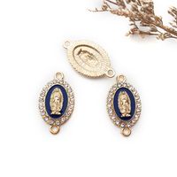 1 Piece Simple Style Human Oval Alloy Enamel Plating Inlay Connector Jewelry Accessories sku image 14