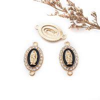 1 Piece Simple Style Human Oval Alloy Enamel Plating Inlay Connector Jewelry Accessories sku image 18
