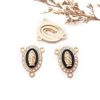 1 Piece Simple Style Human Oval Alloy Enamel Plating Inlay Connector Jewelry Accessories sku image 12