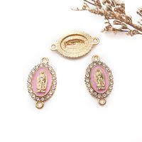 1 Piece Simple Style Human Oval Alloy Enamel Plating Inlay Connector Jewelry Accessories sku image 16