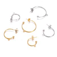 10 PCS/Package Stainless Steel Solid Color Hook Earring Findings Simple Style main image 5
