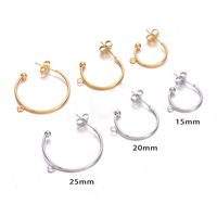 10 PCS/Package Stainless Steel Solid Color Hook Earring Findings Simple Style main image 2