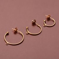 10 PCS/Package Stainless Steel Solid Color Hook Earring Findings Simple Style main image 4