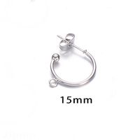 10 PCS/Package Stainless Steel Solid Color Hook Earring Findings Simple Style sku image 1