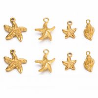 A Pack Of 6 Casual Beach Starfish Conch Stainless Steel Plating Jewelry Accessories main image 5