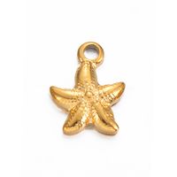 A Pack Of 6 Casual Beach Starfish Conch Stainless Steel Plating Jewelry Accessories sku image 1