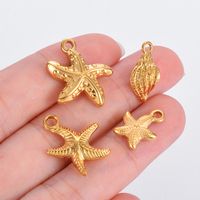 A Pack Of 6 Casual Beach Starfish Conch Stainless Steel Plating Jewelry Accessories main image 3