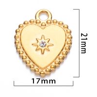 5 Pcs/package Simple Style Star Moon Heart Shape Stainless Steel Plating Inlay Pendant Jewelry Accessories sku image 3