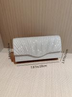 Apricot Silver Polyester Solid Color Rhinestone Square Evening Bags main image 2