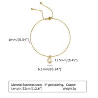 IG Style Letter Copper Plating Inlay Zircon Women's Anklet sku image 7