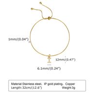 IG Style Letter Copper Plating Inlay Zircon Women's Anklet sku image 9