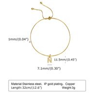 IG Style Letter Copper Plating Inlay Zircon Women's Anklet sku image 14