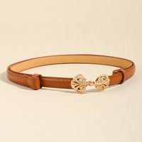 Vacation Modern Style Classic Style Flower Pu Leather Women's Leather Belts sku image 2