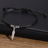 Simple Style Feather Stainless Steel Men's Anklet main image 9