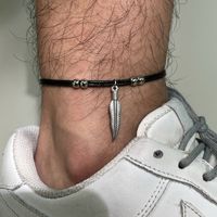 Simple Style Feather Stainless Steel Men's Anklet sku image 2