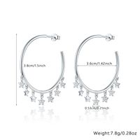 1 Pair Sweet Simple Style Shiny Circle Star Plating Inlay Sterling Silver Zircon White Gold Plated Drop Earrings main image 2