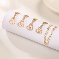 Vacation Letter Heart Shape Copper Layered Plating 14k Gold Plated Women's Anklet main image 4