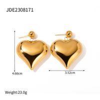 1 Pair IG Style Simple Style Heart Shape Plating 304 Stainless Steel Drop Earrings main image 2