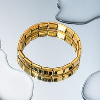 Simple Style Streetwear Solid Color Stainless Steel Plating 18k Gold Plated Bangle main image 5