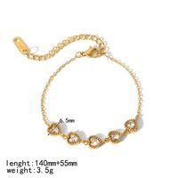 IG Style Simple Style Quadrilateral Round Heart Shape 304 Stainless Steel 18K Gold Plated Zircon Bracelets In Bulk main image 4