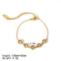 IG Style Simple Style Quadrilateral Round Heart Shape 304 Stainless Steel 18K Gold Plated Zircon Bracelets In Bulk main image 3