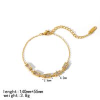 IG Style Simple Style Quadrilateral Round Heart Shape 304 Stainless Steel 18K Gold Plated Zircon Bracelets In Bulk sku image 4