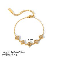 IG Style Simple Style Quadrilateral Round Heart Shape 304 Stainless Steel 18K Gold Plated Zircon Bracelets In Bulk sku image 3