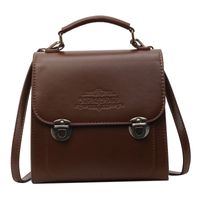 Women's Pu Leather Solid Color Vintage Style Square Flip Cover Fashion Backpack sku image 2